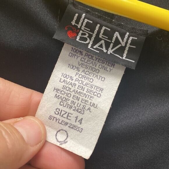 Vintage Helen Ball Lace Fringe Dress Size 14 With Beige Black Pattern - Picture 2 of 8